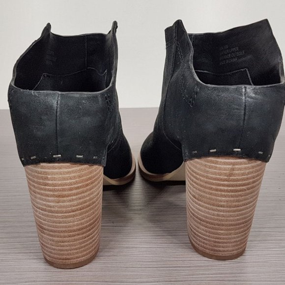 Dolce Vita Hailey Leather Block-Heel Bootie Black Suede Womens Size 10 B - Picture 4 of 7